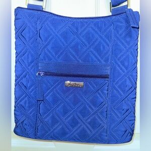 Vera Bradley Hipster Cobalt Blue Microfiber Retired Crossbody Bag